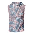thumbnail image 4 of Havenx Hooded Tank Tops for Men Sleeveless Drawstring Hoodie with Pockets Camouflage Print Shirts Workout Bodybuilding Athletic Gym Sports Muscle Activewear,Pink 3XL, 4 of 5