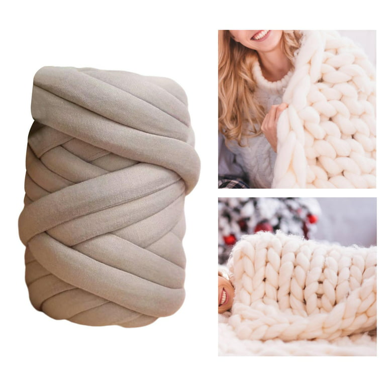 Chunky Yarn Jumbo Tubular Yarn Washable Tube Giant Yarn Arm Knitting Soft Yarn 250g Bulky Yarn for Macrame, Crochet, Scarf, Weaving, Pet Bed Gray