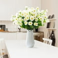 thumbnail image 5 of Morttic 12PACK Artificial Daisies Flowers Outdoor Fake Plants White Gerber Daisy Fake Foliage Greenery Faux Plants for Graves Hanging Outside Planter Window Box Wedding Decoration, 5 of 8