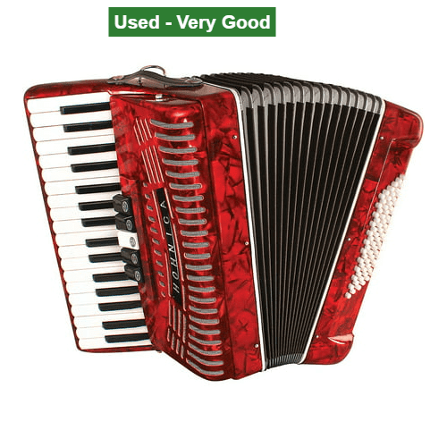 Pre-Owned Hohner Hohnica 1305 Beginner 72 Bass Accordion Red