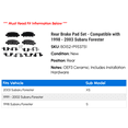 thumbnail image 2 of Rear Brake Pad Set - Compatible with 1998 - 2003 Subaru Forester 1999 2000 2001 2002, 2 of 2
