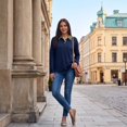 thumbnail image 6 of Rugby Polo Shirts Women 2026 V Neck Button Down Long Sleeve Striped Tops Collared Plus Size Blouses Spring Fall Winter Navy XXL, 6 of 8