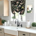 thumbnail image 5 of Black Spring Floral Tie Up Curtains 45 Inches Long, Kitchen Window Curtains Over Sink, Elegant Pastoral Flowers Birds Watercolor Small Window Curtains Balloon Curtains Valances for Bedroom 34"x45", 5 of 8