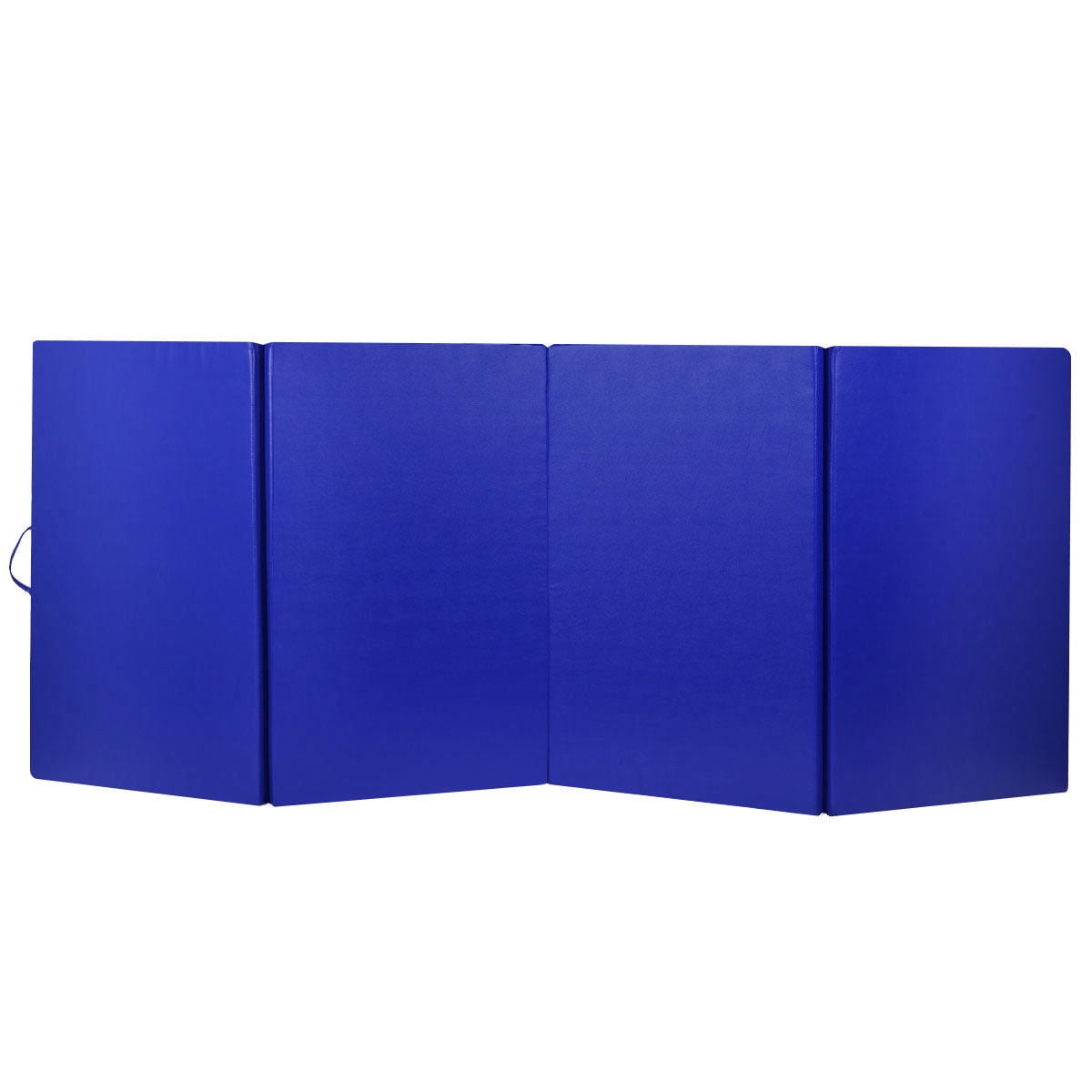 Gymax Blue 4'x10'x2'' Folding Exercise Gym Mats Stretching Yoga Gymnastics Mat