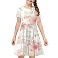thumbnail image 5 of Avrntaa Girls Summer Sundress Cute Print Short Sleeve Dresses Lightweight Casual Dress for 4-14Y, 5 of 8