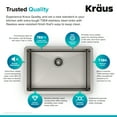 thumbnail image 4 of KRAUS Standart Pro 26" Undermount Single Bowl 16 Gauge Stainless Steel Kitchen Sink, 4 of 8
