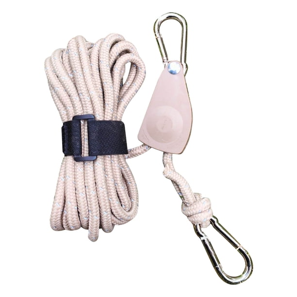 Cuerda reflectante de la línea de sujeción de la tienda de 6 mm x 5 m | Sistema de poleas metálicas ajustables | Cuerda de nylon con revestimiento reflectante para acampar Lonas de senderismo Toldos