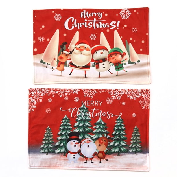 Manteles Individuales De Navidad Manteles De Mesa Resistentes Al Calor Mesa De Comedor De Navidad Decoración Del Hogar Adornos De Navidad Minnieouse HA038917-00