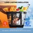 thumbnail image 3 of Large 38L Insulated Cooler Tote Bag with Front Pocket and Top Zipper, Collapsible Soft Cooler for Shopping, Beach, Camping, Work,BB1102 Black, 3 of 6
