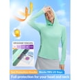 thumbnail image 5 of BALEAF Women's Sun Shirts UPF 50+ Mesh Back Lightweight Breathable Long Sleeve Shirt SPF Hoodie for Fishing Hiking Light Green M, 5 of 7