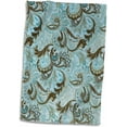 thumbnail image 1 of 3D Rose Abstract Brown n Aqua Paisley TWL_61890_1 Towel, 15" x 22", 1 of 2