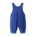 thumbnail image 3 of Tisuna Boys Girls Romper Solid Color Sleeveless Suspenders Jumpsuit Fashion Casual Autumn Winter Kids Overalls Pants Blue Size 12-18 Months, 3 of 7