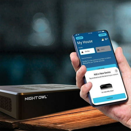 Night Owl - 8-Channel, 6-camera Indoor/Outdoor Wired 4K Ultra HD 2TB NVR Spotlight Surveillance System - White