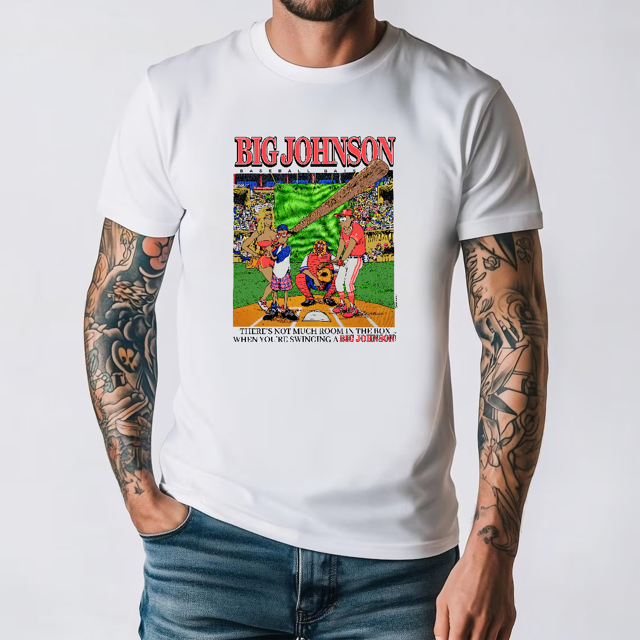 Big Johnson T-Shirt Graphique de Baseball Rétro Drôle Sport Humour Unisexe V1130930, jusqu'à la Taille 3TG.