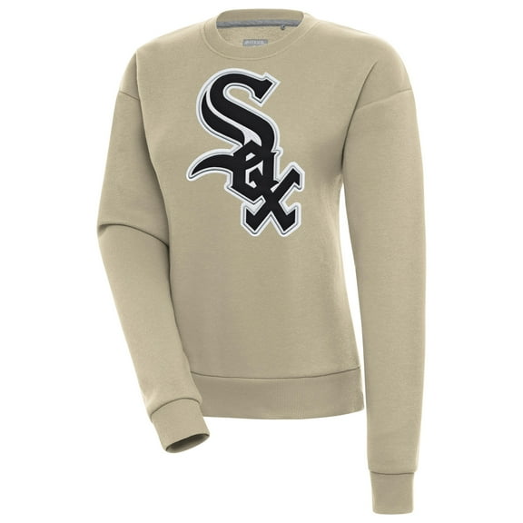Women's Antigua Khaki Chicago White Sox Victory Pullover Sweatshirt