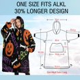 thumbnail image 4 of Oversized Wearable Blanket Hoodie,Halloween Spooky Words and Icons Sherpa Blanket Hoodie with Super Pockets,Super Warm Fuzzy Pullover for Women & Men, 4 of 6
