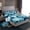 Blue Teal Black, variant on Castle Fairy Boys Girls Floral Crane Twin Sheet Sets,Japanese Style Bedding