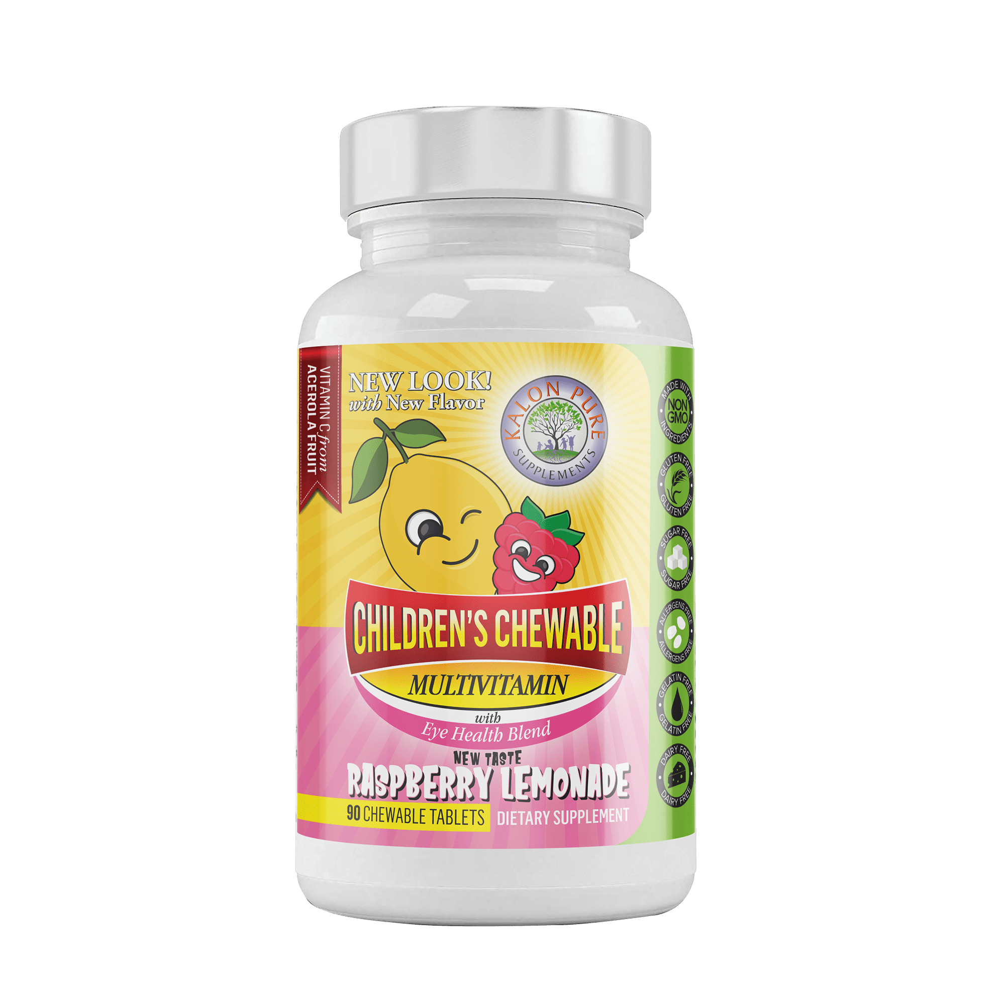 Kalon Pure Chewable Multivitamin for Kids Ages 4+ Organic & Natural