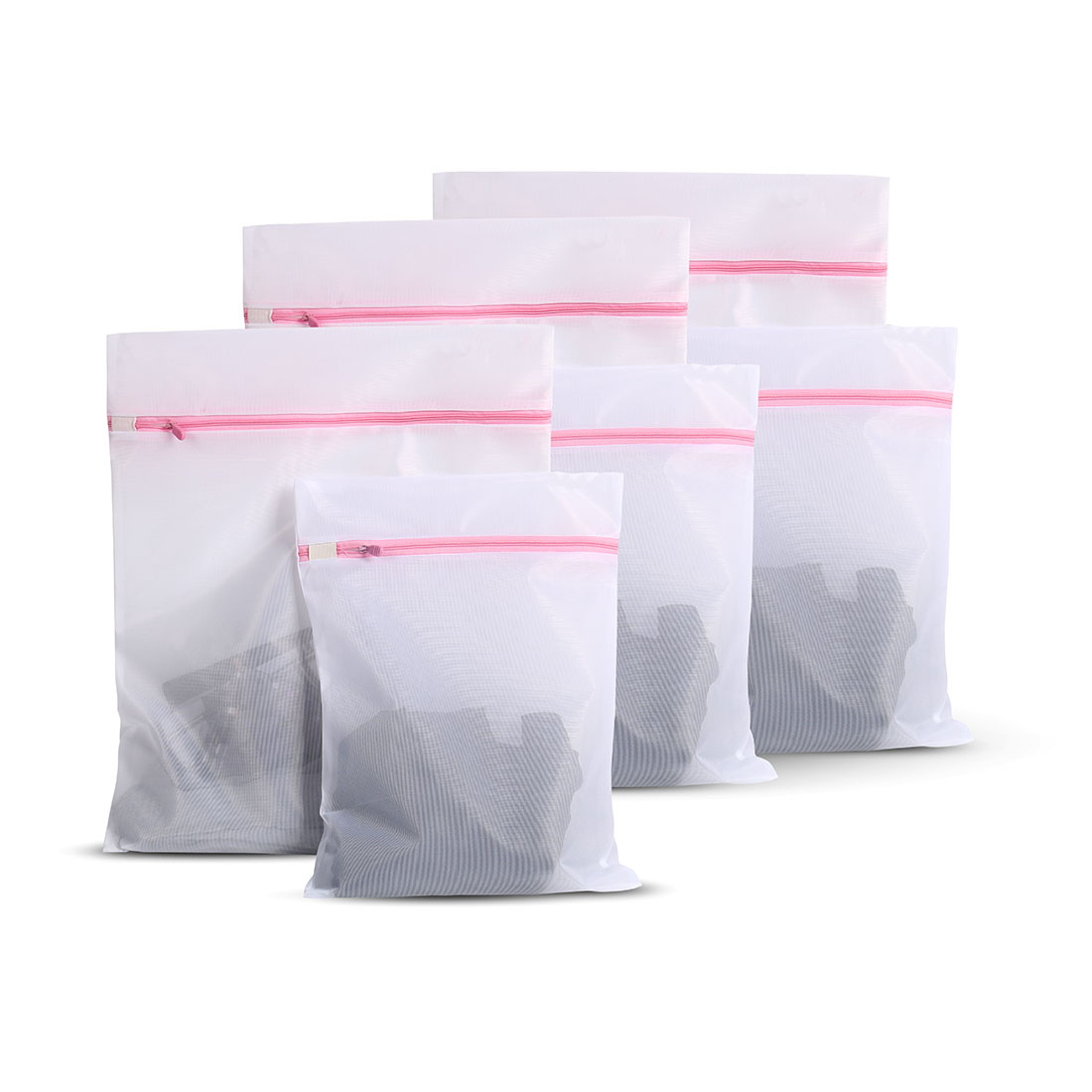 Unique Bargains Traveling Washing Bags Socks Underwear Clothes Net Mesh Bag Set