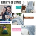 thumbnail image 7 of PiccoCasa Cotton Cable Knit Throw Blanket for Couch, 60x78 inch, Pale Blue, 7 of 7