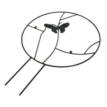 SEWACC Indoor Vine Plants Trellis Metal Round Shaped Household Potted Plant Climbing Trellis Black 41.9x4.7in 1Pcs
