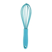 TUTUnaumb 6-inch Kitchen Mini Silicone Whisks - Mini Whisk Set Egg Beater for Stirring Cooking Baking, Tiny Silicone Balloon Wire Whisk, Milk Frother Kitchen Utensils Gadgets-Blue