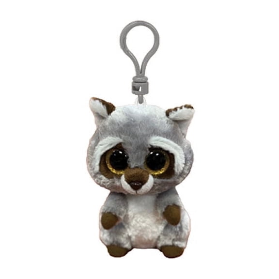 TY Beanie Babies Oakie Raccoon Beanie Boos 4 Inch Backpack Clip Plush Keychain Collectible