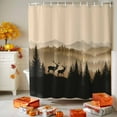 thumbnail image 3 of Shower Curtain 54"W x 78"L Autumn Forest Deer Fabric Shower Curtains Set with Hooks Water Repellent Bathroom Curtains Machine Washable Bathroom Accessories, 3 of 6