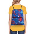 thumbnail image 4 of Pofeuu Nautical Animals Print Drawstring Backpack Water Resistant String Bag Sports Sackpack Gym Sack with Side Pocket for Men Women, 4 of 6