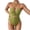 Green, variant on WREESH Women's Criss Backless Monokini Swimsuit Tummy Control Cutout High Waisted Fashion Bathing Suit Swimwear Black