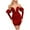Red, variant on Women's Off The Shoulder Sequin Glitter Bodycon Puff Sleeve Deep V Neck Mini Party Dress for Evening Navy L