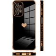 thumbnail image 4 of for Samsung Galaxy A23 5G Case Love Heart Plating Electroplate Luxury Elegant Case Camera Protector Soft TPU Shockproof Protective Corner Back Cover Galaxy A23 5G Case -Black, 4 of 10