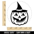 thumbnail image 2 of Pumpkin with Witch Jack-O'-Lantern Hat Halloween Self-Inking Rubber Stamp Ink Stamper - Red Ink - Large 1-1/2 Inch, 2 of 7
