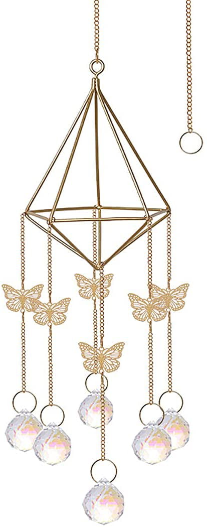 Crystal Metal Suncatcher Glass Pendant FENG SHUI Decor Hanging Ornament Gift 