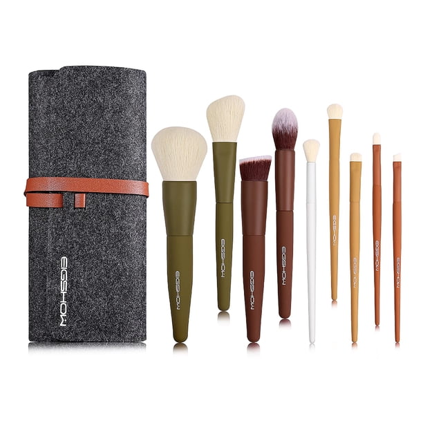 Set de brochas de maquillaje EIGSHOW Essential Kabuki 9 piezas para mujer