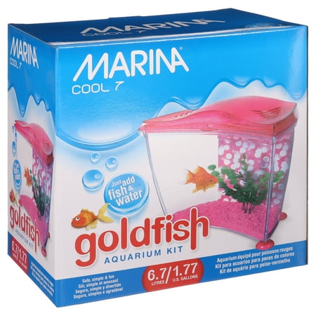 Marina 1.7-Gallon Cool Goldfish Kit, Pink