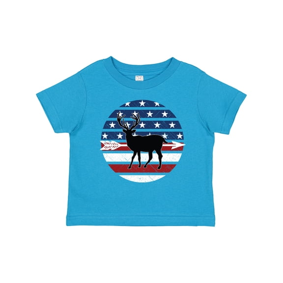 Inktastic Deer Bow Hunting USA Flag Boys or Girls Toddler T-Shirt