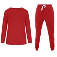 thumbnail image 4 of Scyoekwg Womens Two Piece Sets Fall Outfits Round Neck Long Sleeve Sweatshirt Jogger Sweatpant Matching Outfits Two Piece Set Fashion Casual Tracksuit (Red,L), 4 of 6