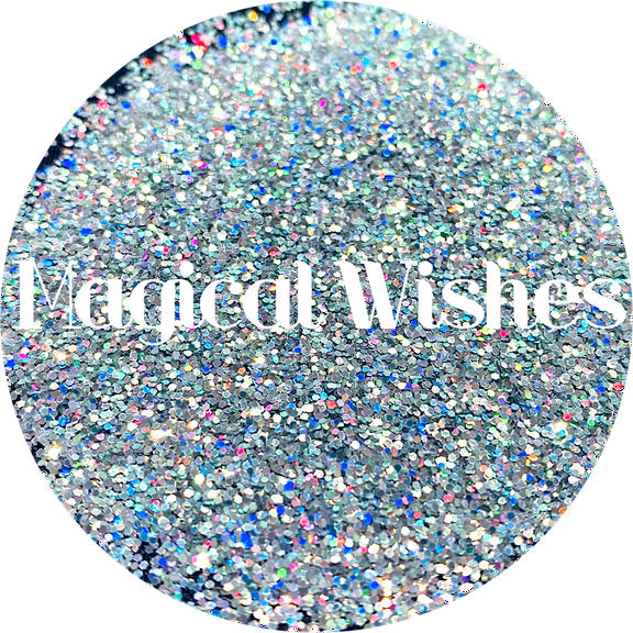 Glitter Heart Co. Glitter - High Quality Polyester Glitter - Magical Wishes - Holographic Silver - 2 oz Bag