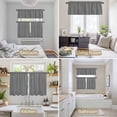 thumbnail image 6 of Vintage Dark Gray Kitchen Curtains Sets for Windows 36 Inch Length, Farmhouse Retro Solid Color Linen Texture Rod Pocket Window Treatments Tier Curtains and Valances Set for Bedroom/Bathroom, 6 of 8