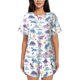 thumbnail image 1 of Fotbe Dinosaur Conjunto de Pijama Estampado para Mujer, 2 Piezas, Ropa de Dormir con Camiseta de Manga Corta y Shorts Suaves-Small, 1 of 6
