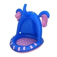 thumbnail image 3 of nTRIUQJ Elephant Inflatable Baby Swimming Pool with Sunshade and Foam Bottom Outdoor Water Spray Pad for Toddlers Summer Play Center Light blue, 3 of 8