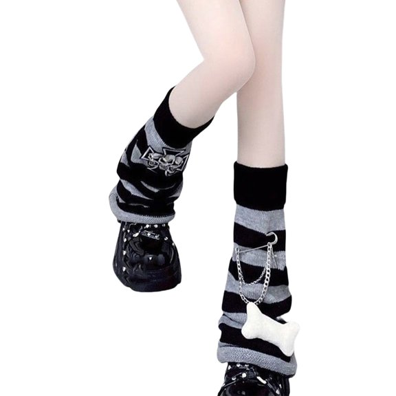 JZROCKER Harajuku Women Leg Warmers Socks Japanese Gothic Crosses Knit Long Socks