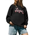 thumbnail image 3 of QAFOPEH Women Love Peach Heart Printed Crew Neck Long Sleeve Sweatshirt, 3 of 7