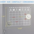 thumbnail image 2 of Magnetic Acrylic Calendar for Fridge 17"x12" Clear Dry Erase Calendar Board for Refrigerator Includes 5 Dry Erase Markers and Eraser, 2 of 6