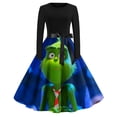 thumbnail image 2 of Corashan de Noël Abordable Chandail de Noël Amusant Robe Évasée de Noël pour Femmes Robe à Manches Longues Robe de Fête Décontractée Bleue, G, 2 of 4