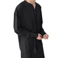 thumbnail image 4 of 2XL Camisa de hombre de moda Color sólido suelto irregular Casual largo Sl, 4 of 5