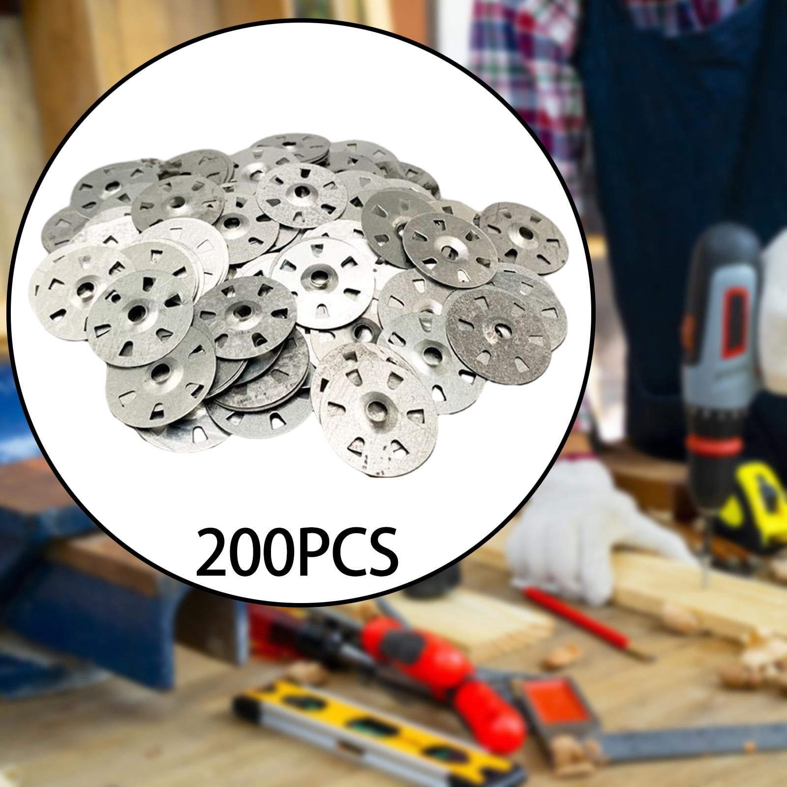 Zxpjkyu 200 Pieces Flat Washers for Screws and Nail, Load Spreading Washer, Flat Washers Six Hole
