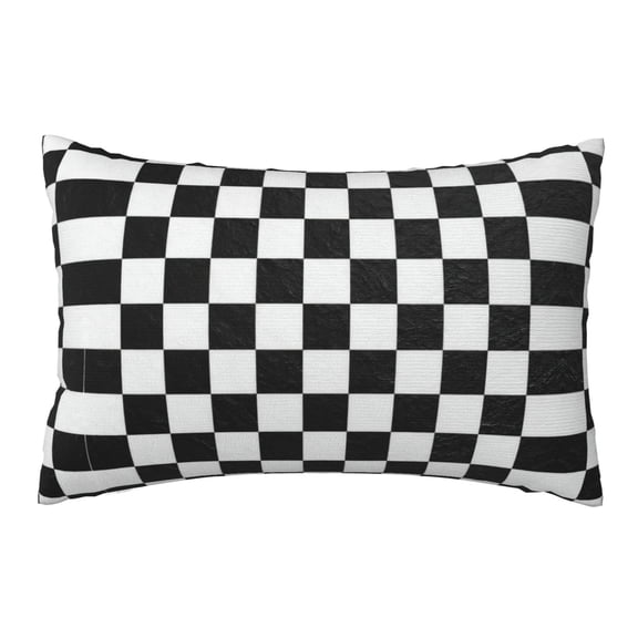 Throw Pillow Cover Race Waving Checkered Flag Lumbar Pillow Case Cushion For Sofa Couch Bed 20x30 Inch