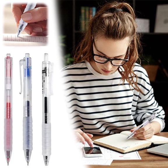 5Pcs Quick Drying Test Gel Pen 0.5mm ST Tip Black Red Blue Water Pen for Scho ol Office Black